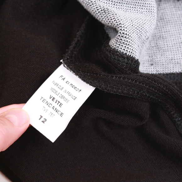 *Vintage* French Black Cardigan White Marble Print - Picture 4 of 5